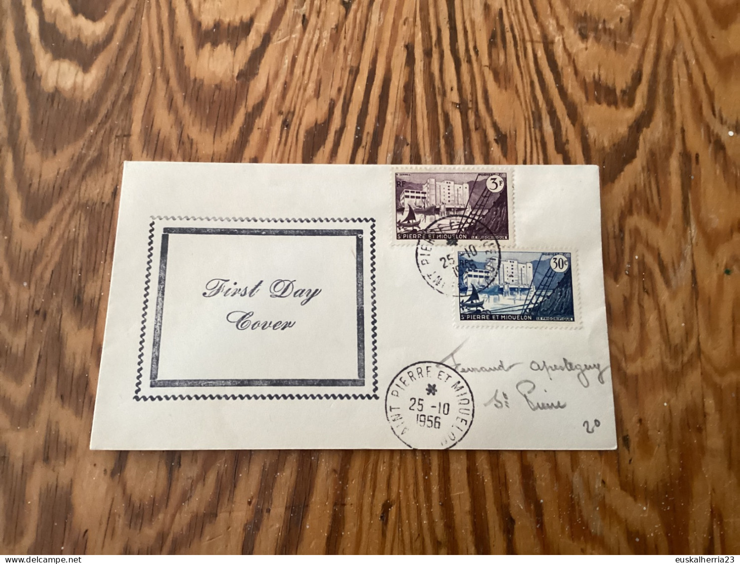 Enveloppe Oblitérée De Saint Pierre Et Miquelon Année 1956 - Usati