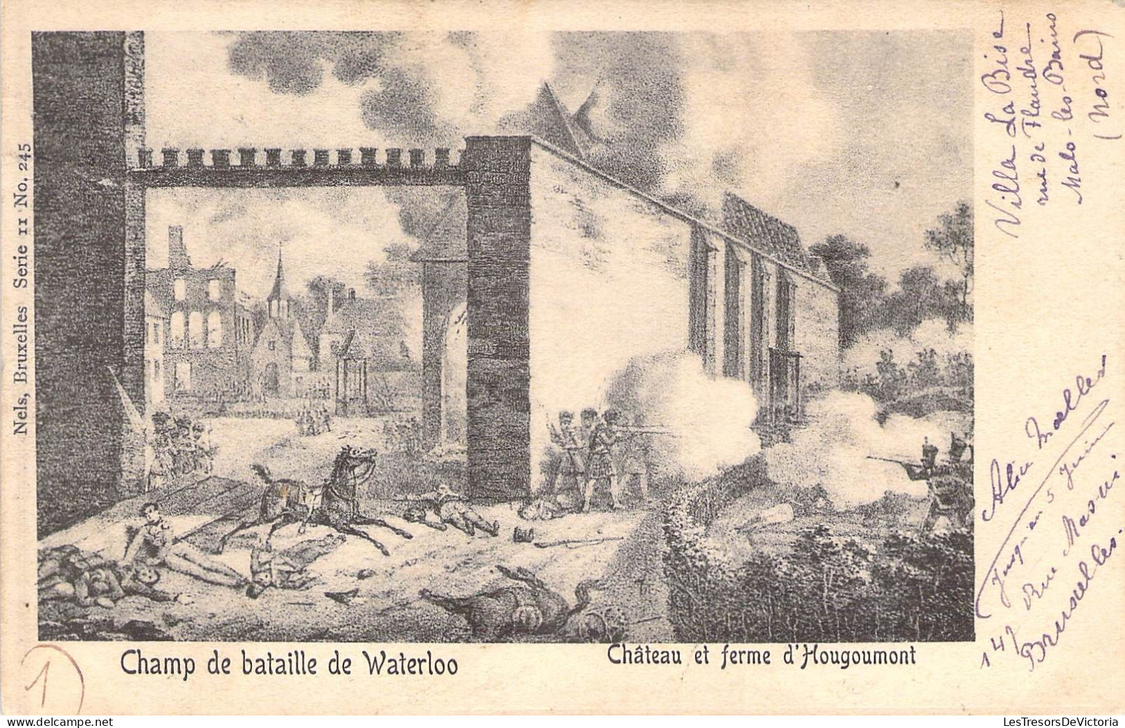 Personnage Historique - Napoléon - Waterloo - Château Et Ferme D'Hougoumont - Carte Postale Ancienne - Historische Persönlichkeiten