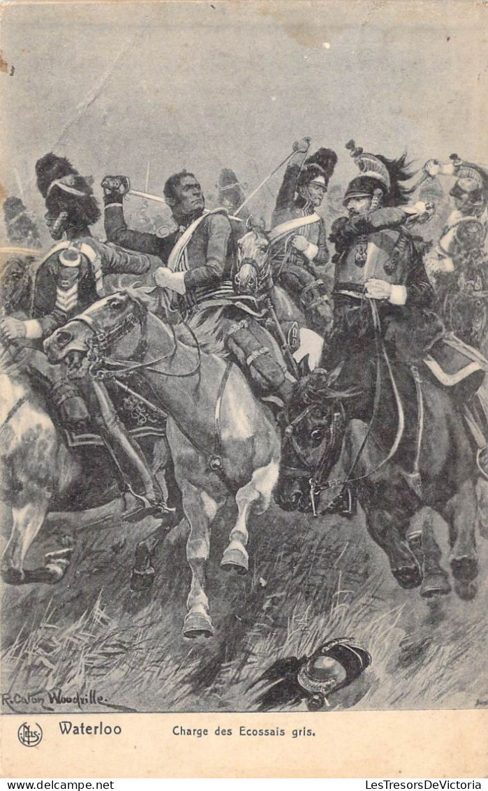 Personnage Historique - Napoléon - Waterloo - Charge Des écossais Gris - Carte Postale Ancienne - Historische Persönlichkeiten