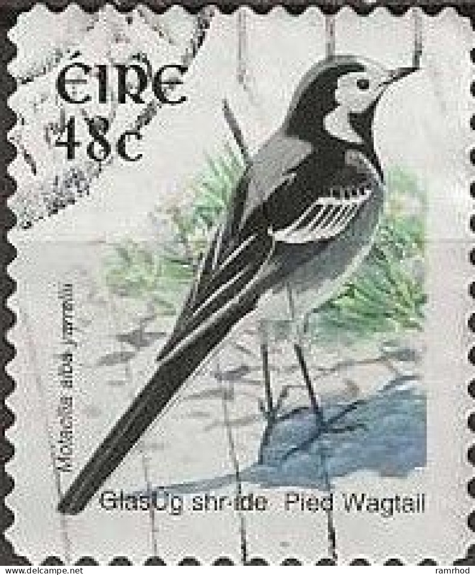 IRELAND 2002 New Currency. Birds - 48c. - Pied Wagtail FU Self Adhesive - Gebruikt