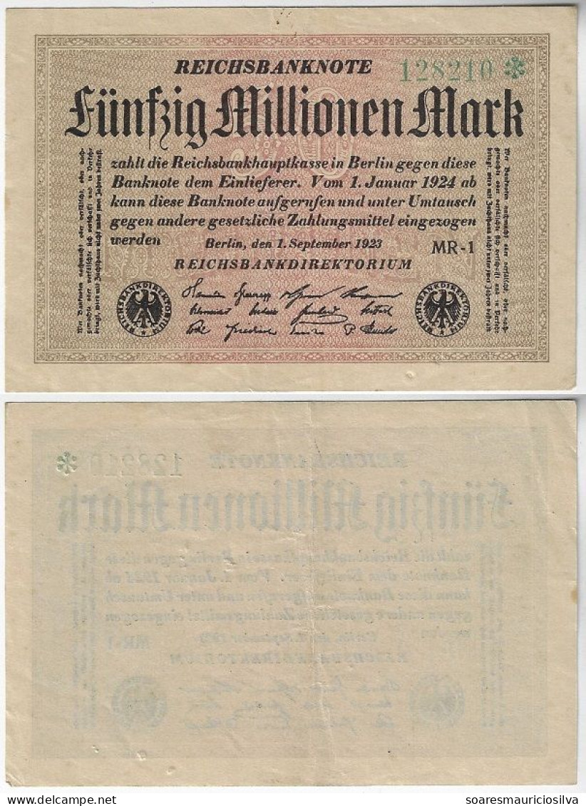 Germany Banknote 50 Millionen Million Mark 1923 Pick-109b Uniface VG (catalog US$5) - 50 Miljoen Mark