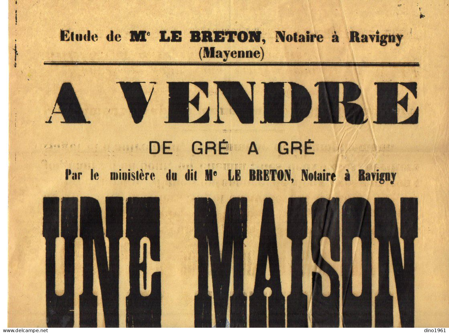 VP21.888 - RAVIGNY - Affiche & 4 Lettres Mr LEBOUC à PARIS & BOISSY SAINT LEGER - Vente Maison Située à CHAMPFREMONT - Manifesti