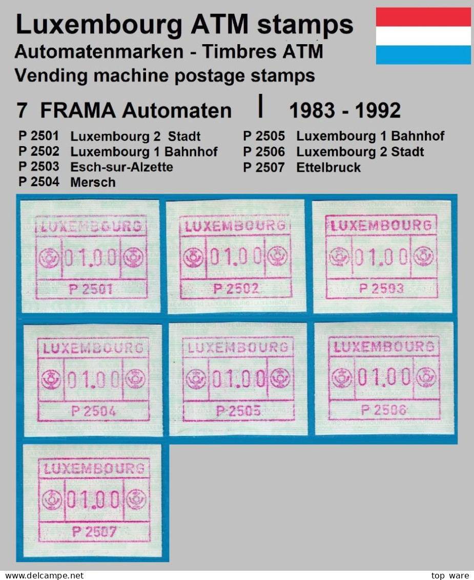 Luxemburg Luxembourg Timbres ATM 1 / P2501-2507 Komplett Postfrisch Frama Automatenmarken Etiquetas Automatici - Automatenmarken
