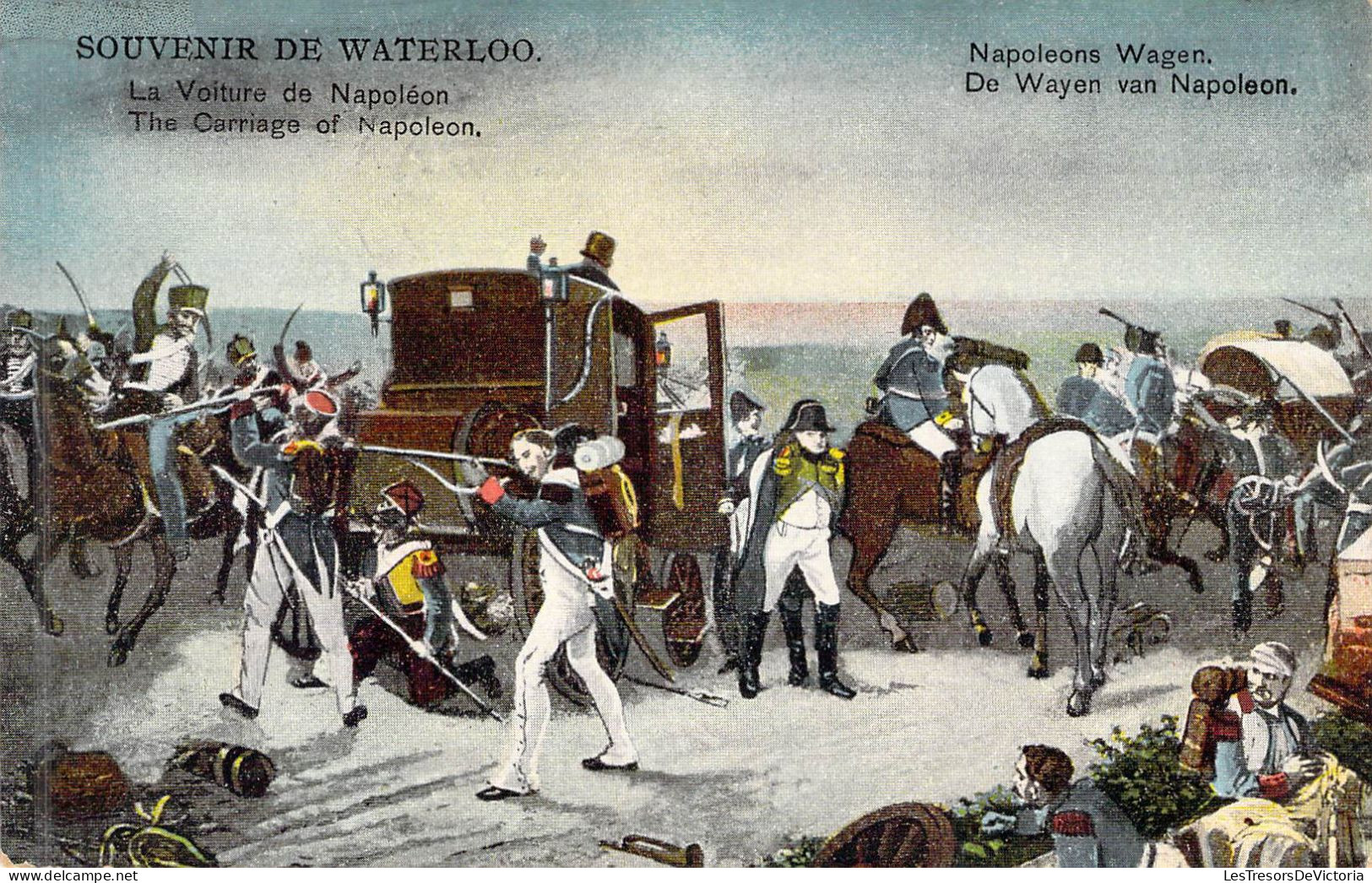 Personnage Historique - Napoléon - Waterloo - La Voiture De Napoléon - Carte Postale Ancienne - Historical Famous People