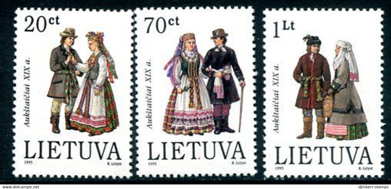 LITHUANIA 1995 Regional Costumes IV MNH / **.  Michel 581-83 - Lituania