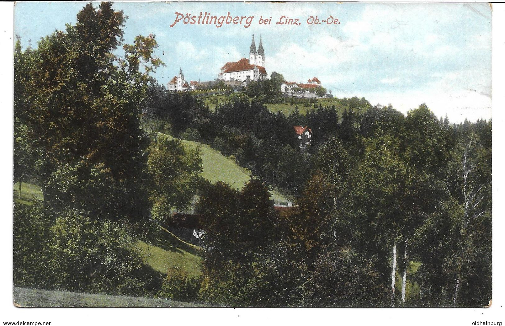 1662u: AK Pöstlingberg, Gelaufen 1913 Nah Wien XXI. - Linz Pöstlingberg