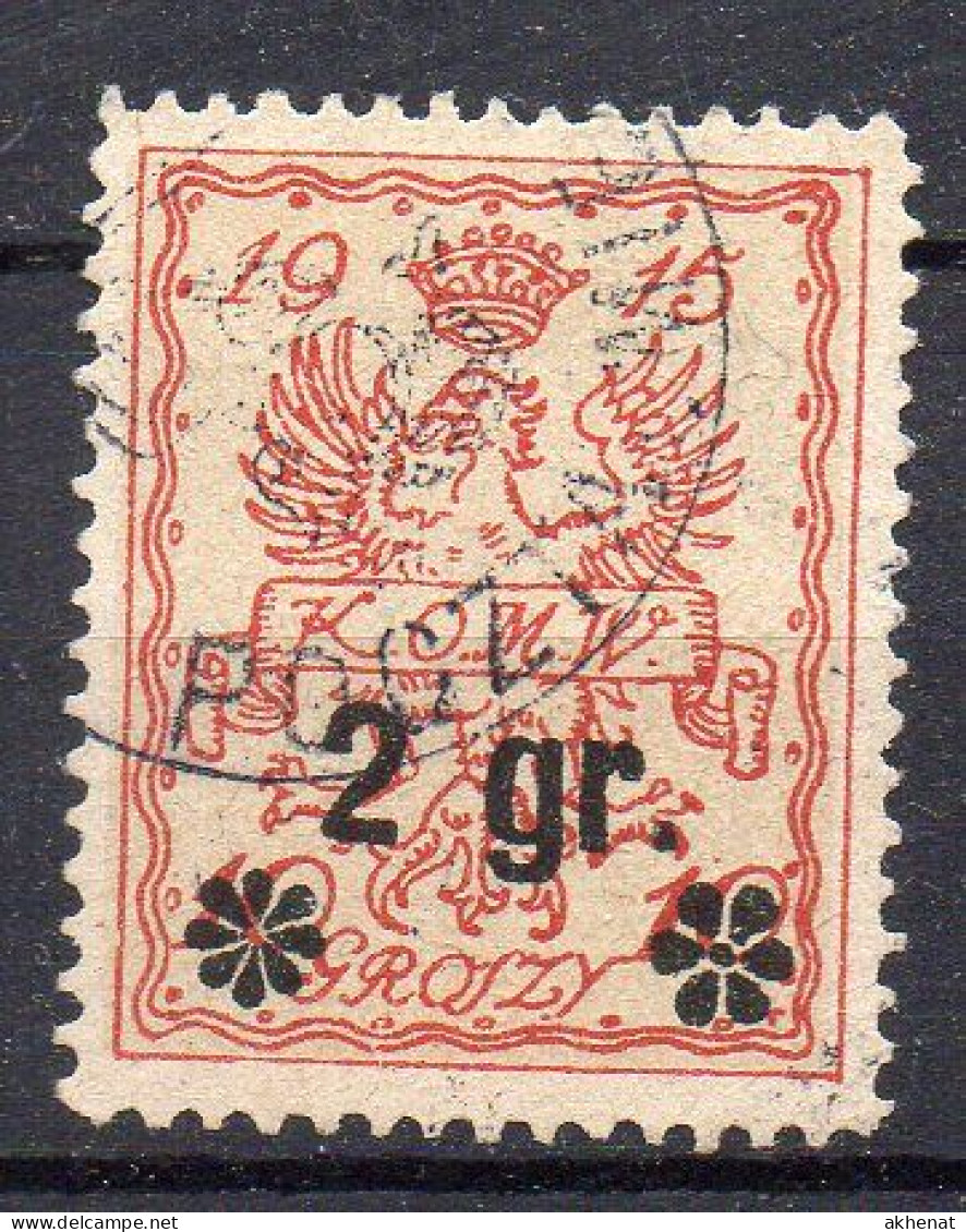 OM322 - POLONIA 1916,  SERVIZIO INTERNO  Yvert N. 12a Usato : 6 Raggi A Destra (BIG2) - Service