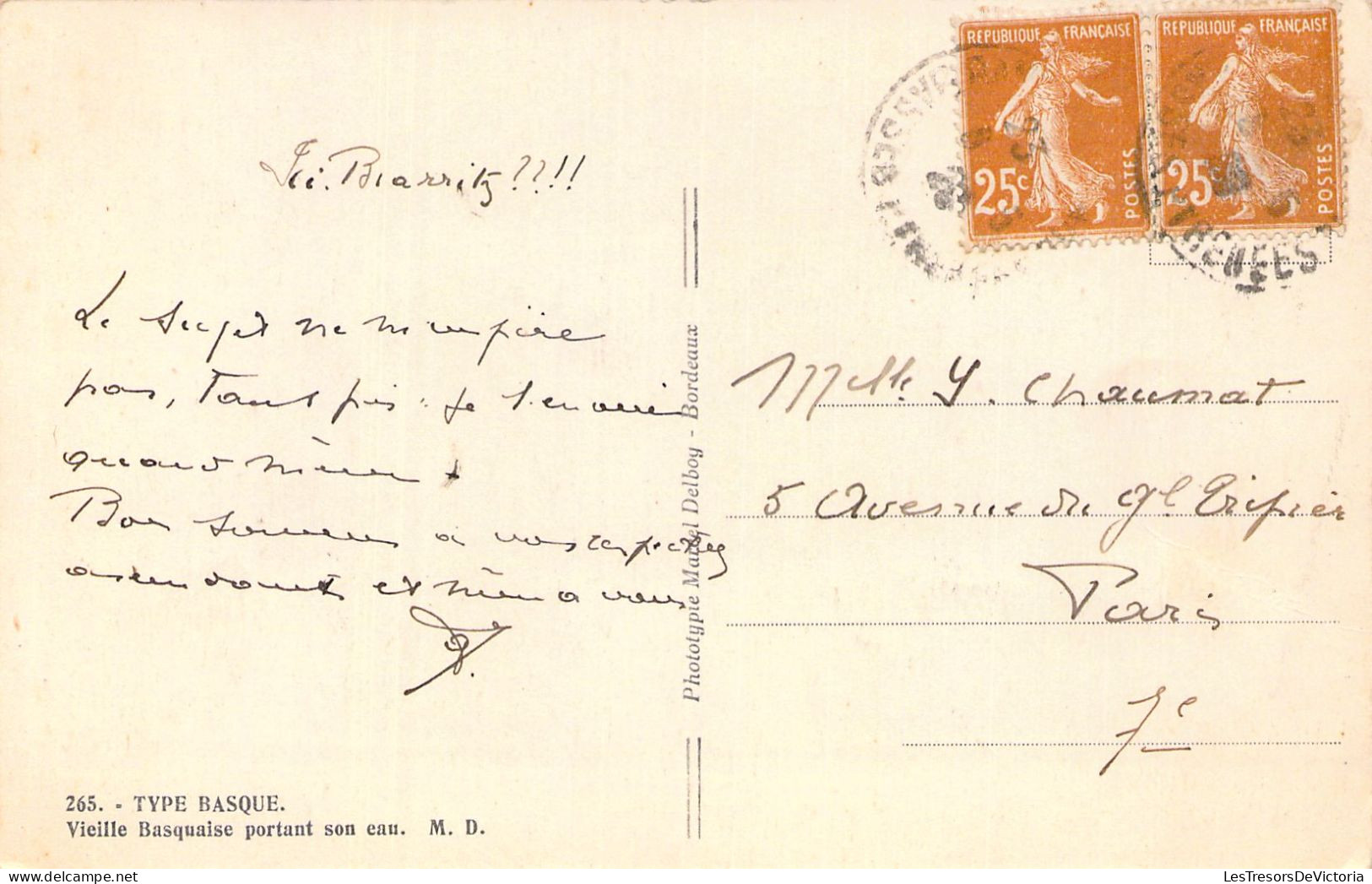 FOLKLORE - TYPE BASQUE - Vieille Basquaise Portant Son Eau - Carte Postale Ancienne - Other & Unclassified
