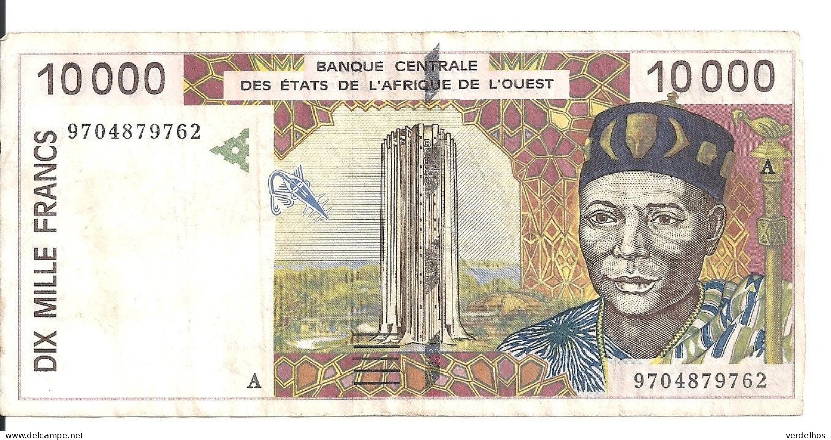 COTE D'IVOIRE 10000 FRANCS ND1998 VF P 114A F - Ivoorkust