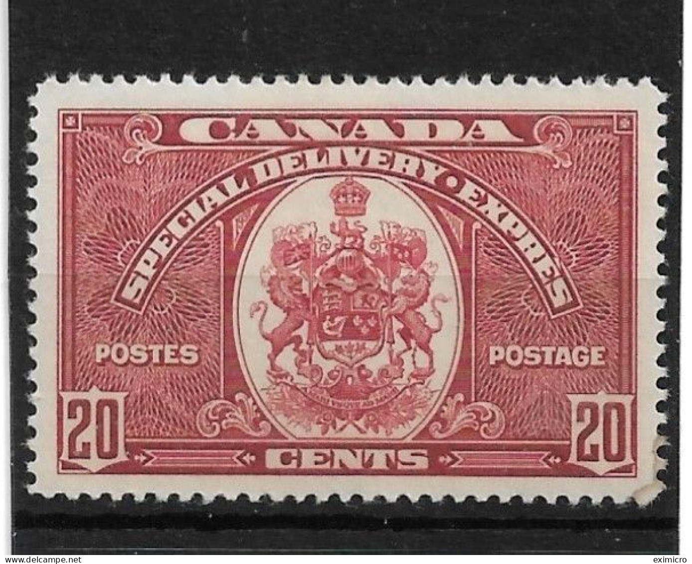 CANADA 1938 20c SPECIAL DELIVERY SG S10 UNMOUNTED MINT Cat £42 - Espressi