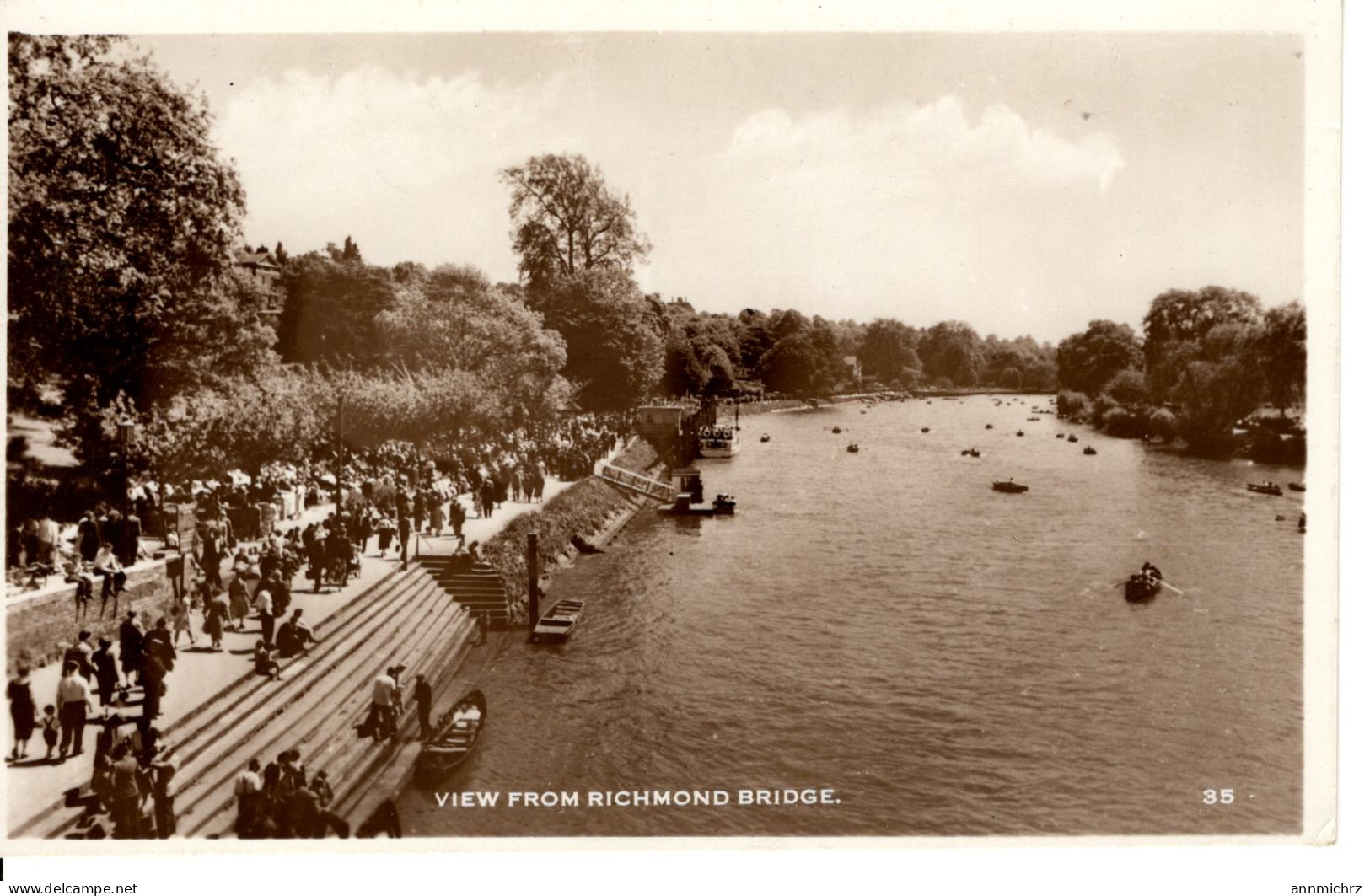 LONDON VIEW FROM RICHMOND BRIDGE - River Thames