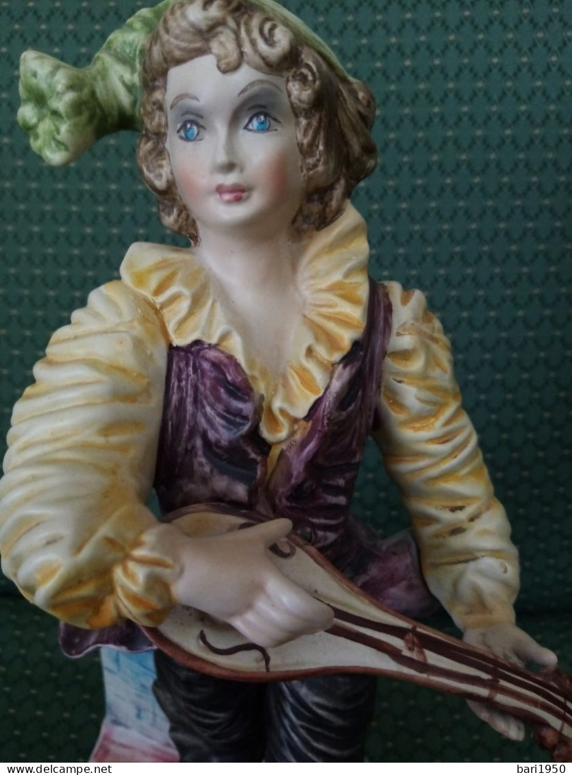 Bellissima Coppia Di Statue " Musicisti In Ceramica Policroma " - Non Classés