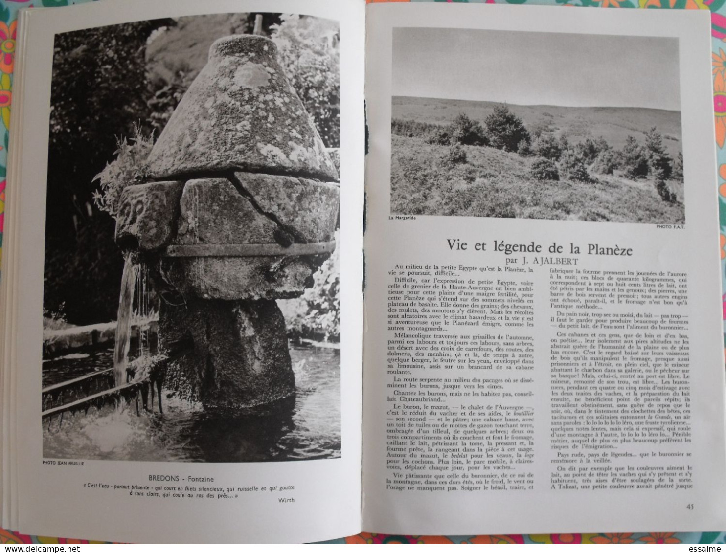 La France à table n° 137. 1969. Cantal. salers aurillac saint-flour auzers  saillant val puy-mary mauriac. gastronomie