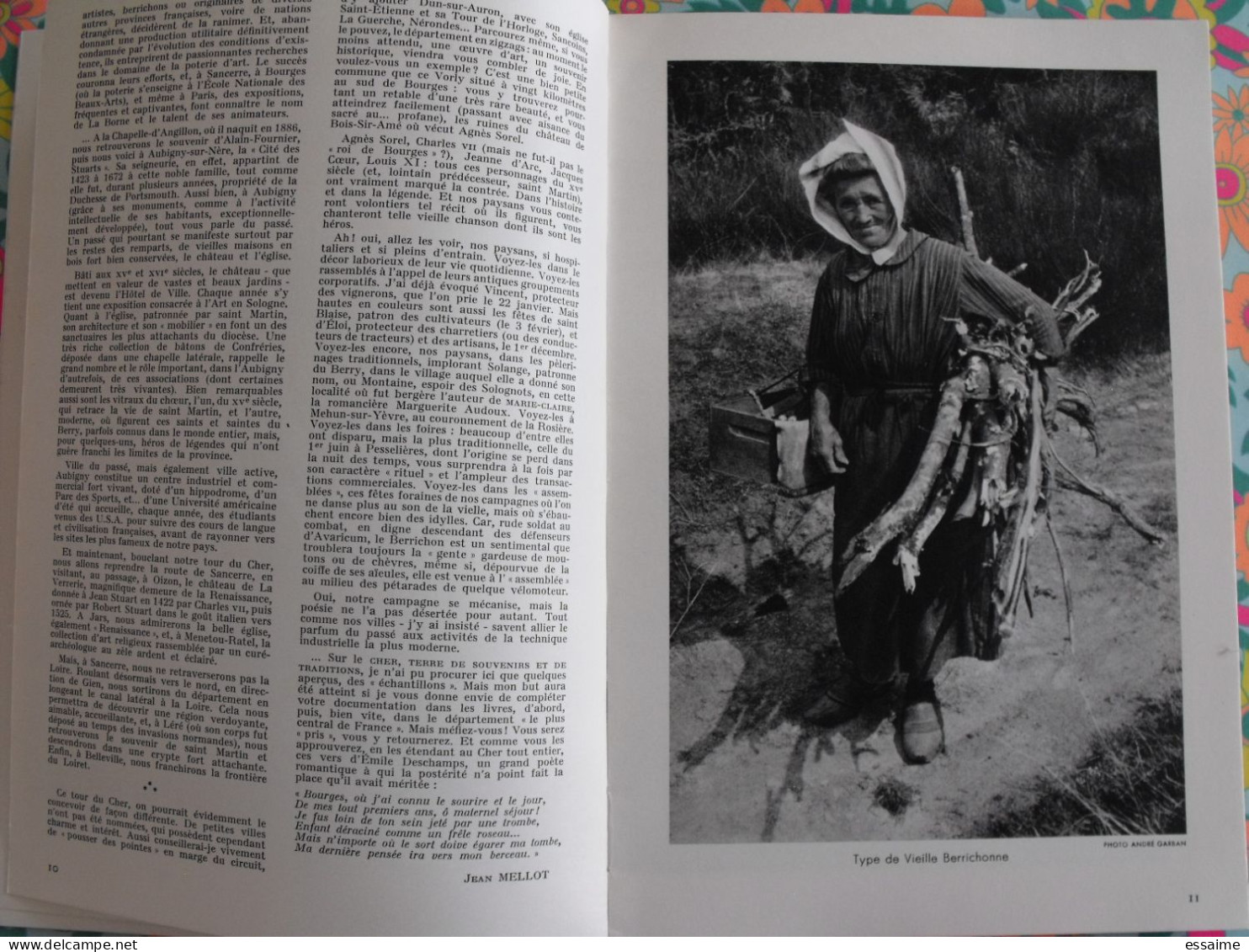 La France à table n° 96. 1962. Cher. bourges nançay chateaumeillant noilac ainay dun sancergues mehun. gastronomie