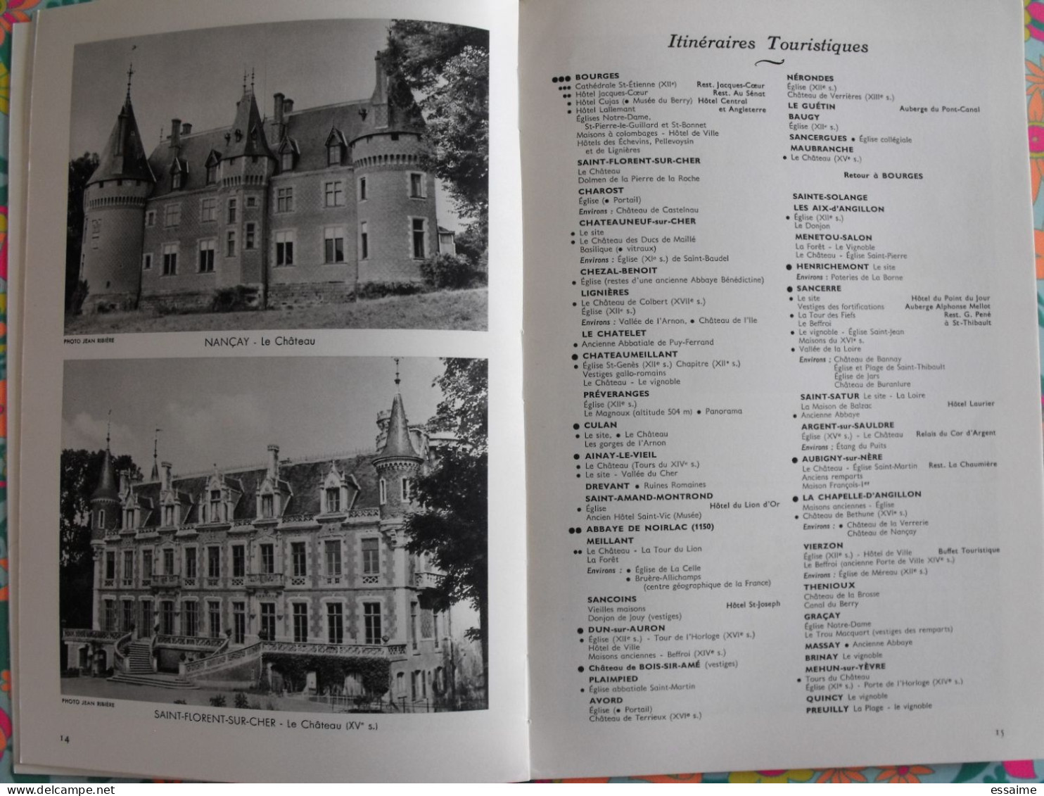 La France à table n° 96. 1962. Cher. bourges nançay chateaumeillant noilac ainay dun sancergues mehun. gastronomie