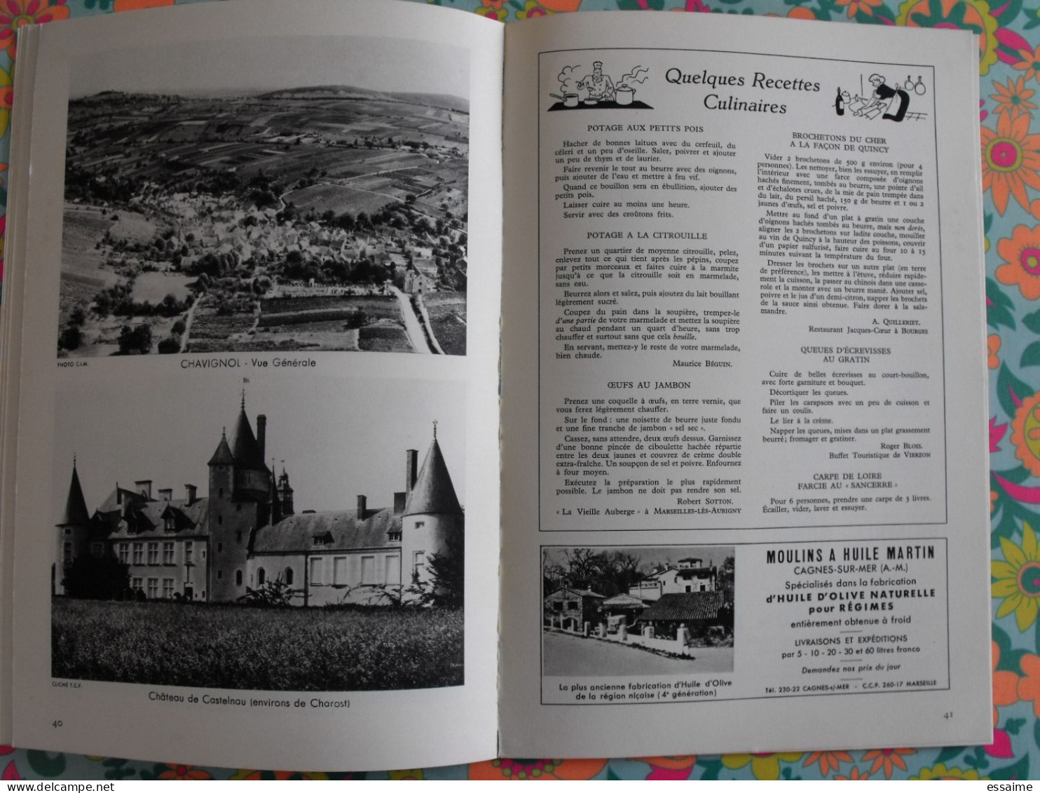 La France à table n° 96. 1962. Cher. bourges nançay chateaumeillant noilac ainay dun sancergues mehun. gastronomie