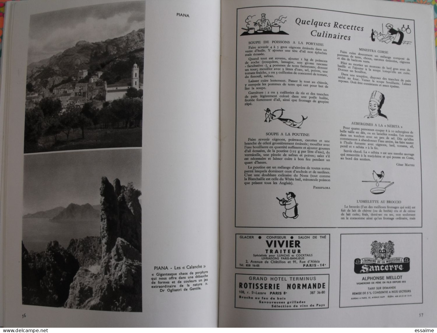 La France à table n° 147. 1970. Corse. corte ajaccio propriano sartene  porto bastia ota bonifacio calvi. gastronomie