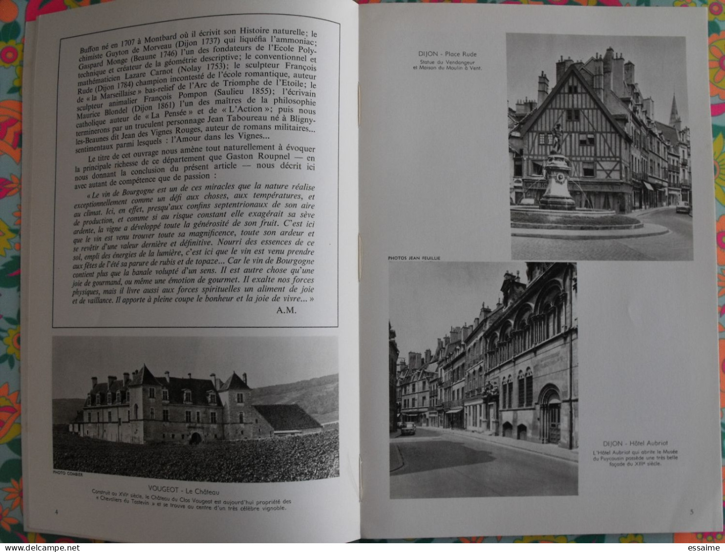 La France à Table N° 124. 1967. Cote-d'or. Beaune Semur Dijon Vougeot époisses Tilchatel Montbard Saulieu. Gastronomie - Tourismus Und Gegenden