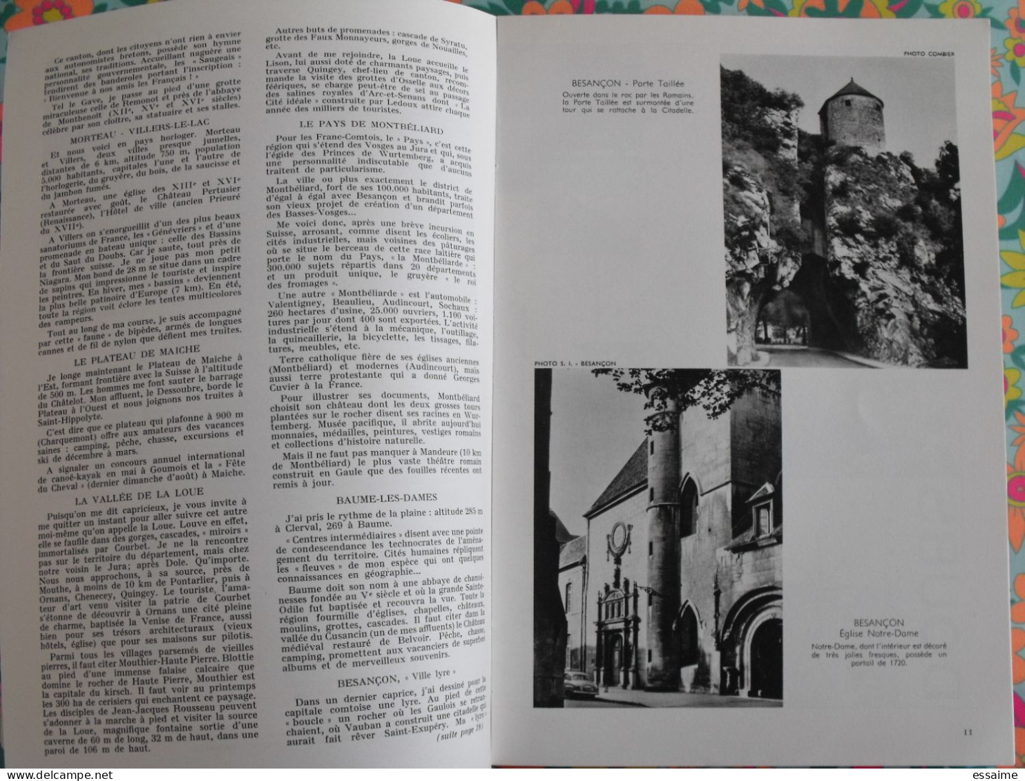 La France à Table N° 127. 1967. Doubs. Besançon Lods  Nans Mouthier Courbet Mouthe Morteau Pontarlier. Gastronomie - Tourismus Und Gegenden