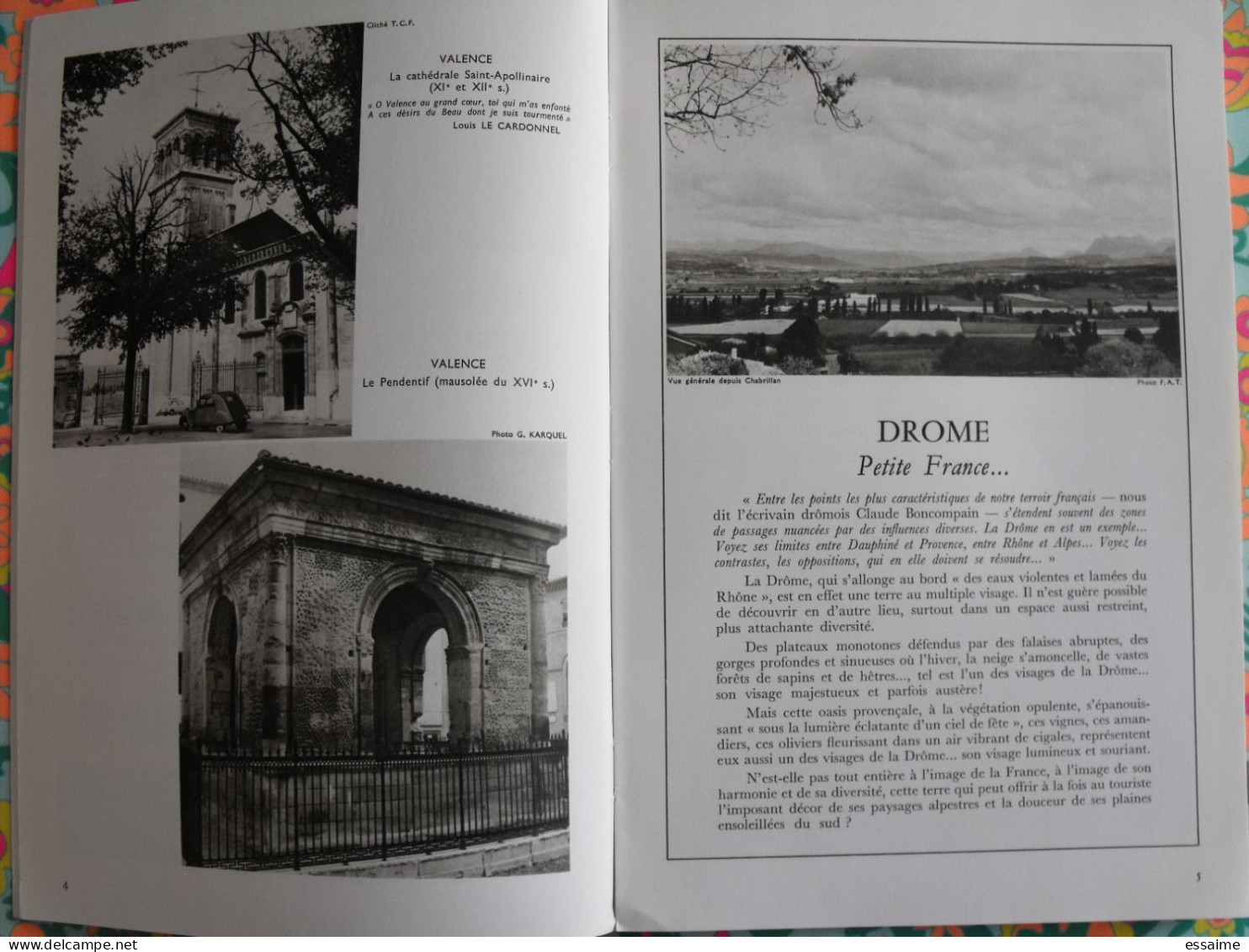 La France à Table N° 141. 1969. Drome. Romans Soyans Valence  Allex Montchenu Montvendre Beaumont Nyons. Gastronomie - Tourismus Und Gegenden