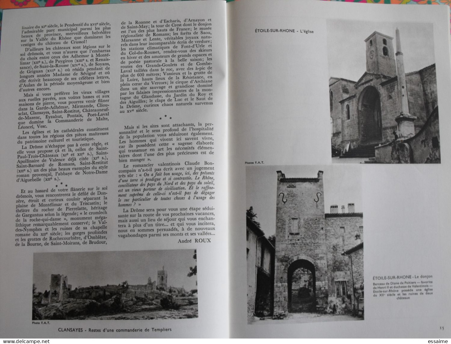 La France à table n° 141. 1969. Drome. romans soyans valence  allex montchenu montvendre beaumont nyons. gastronomie