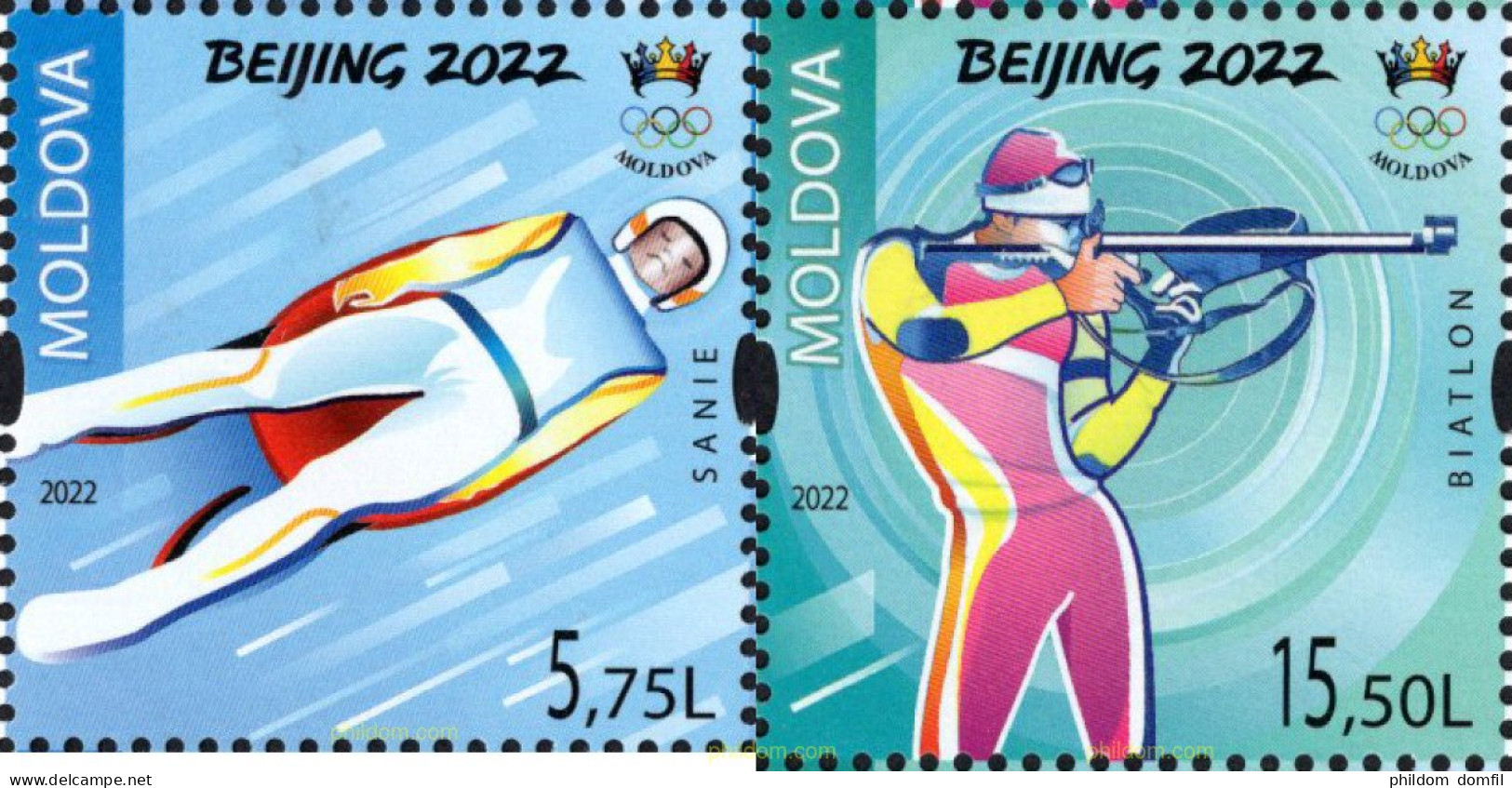 687710 MNH MOLDAVIA 2022 24 JUEGOS OLÍMPICOS DE INVIERNO, BEIJING 2022 - Invierno 2022 : Pekín