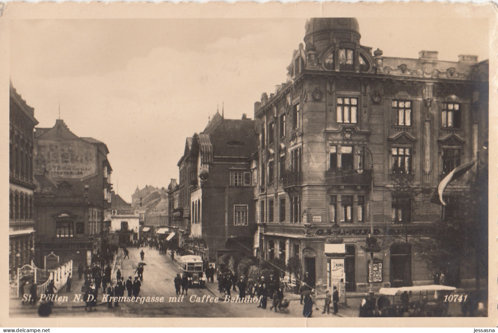 AK - NÖ - St. Pölten - Blick In Die Kremsergasse Mit Cafe Bahnhof -1938 - St. Pölten