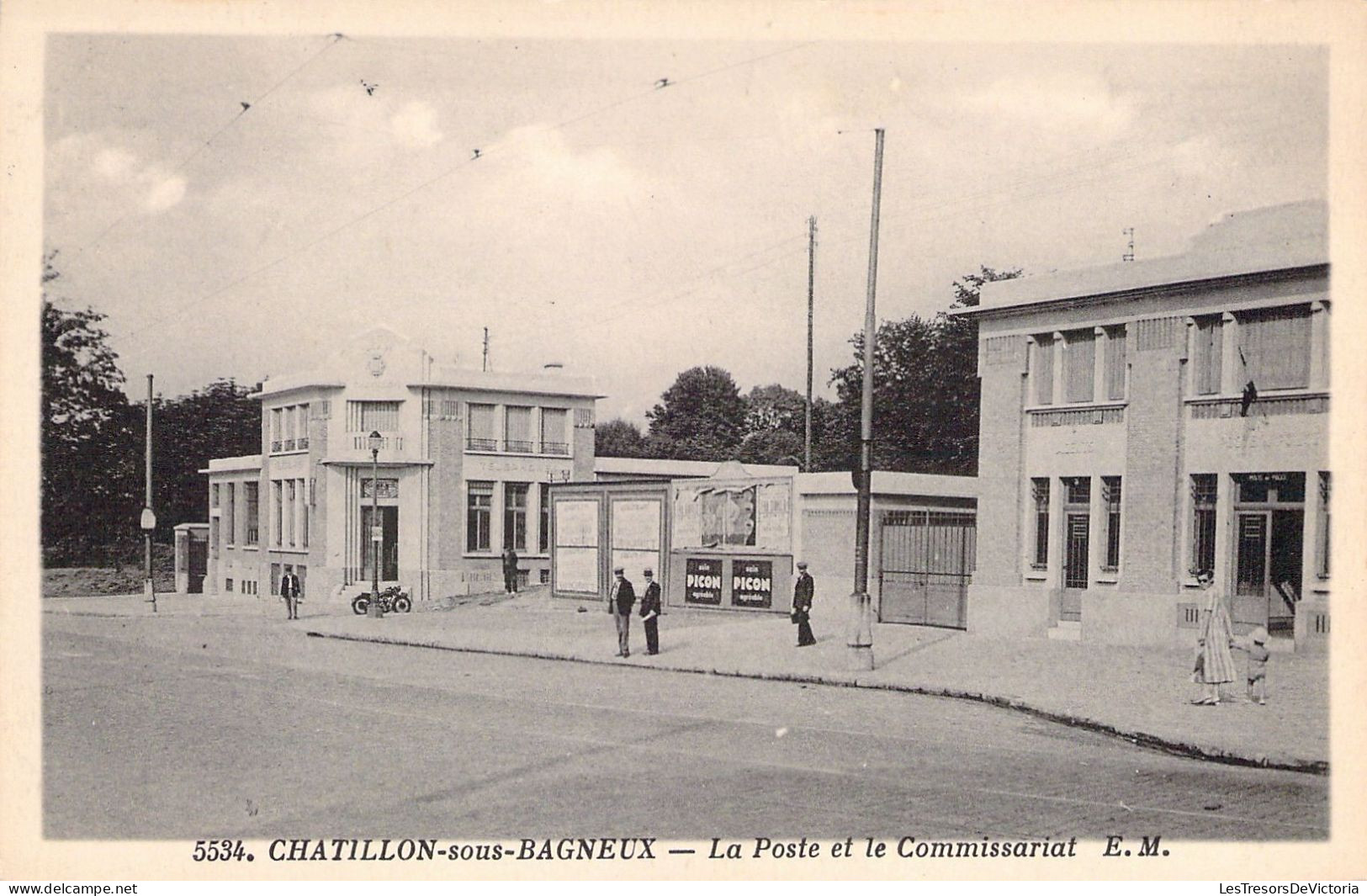 FRANCE - 92 - CHATILLON SUR BAGNEUX - La Poste Et Le Commissariat - E Malcuit - Carte Postale Ancienne - Châtillon