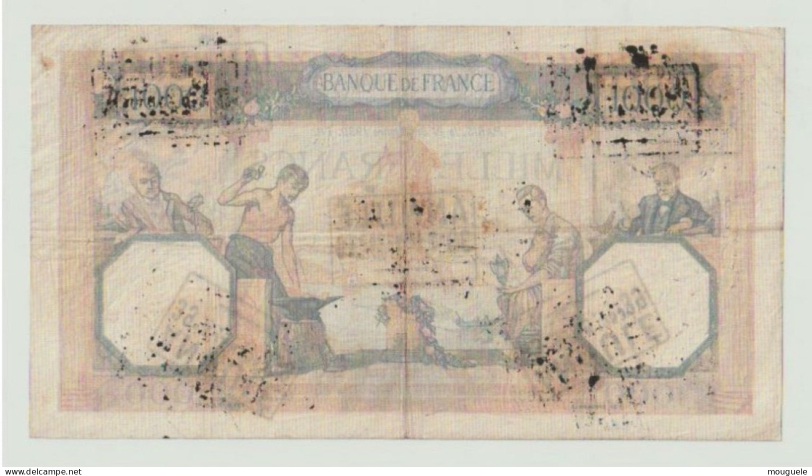 Rare Billet 1000 Francs Cérès Et Mercure Annulé - 1955-1959 Overprinted With ''Nouveaux Francs''