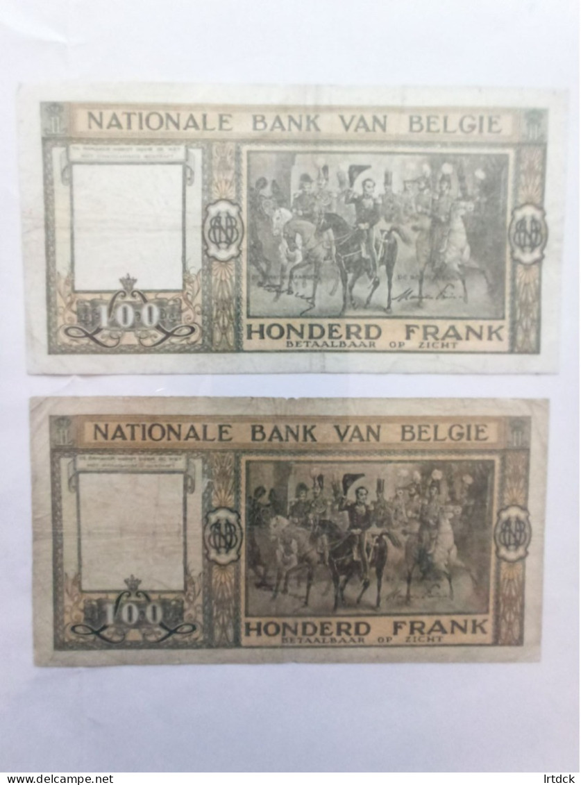 2 Billets Belgique 100 Francs  1948 - 100 Frank