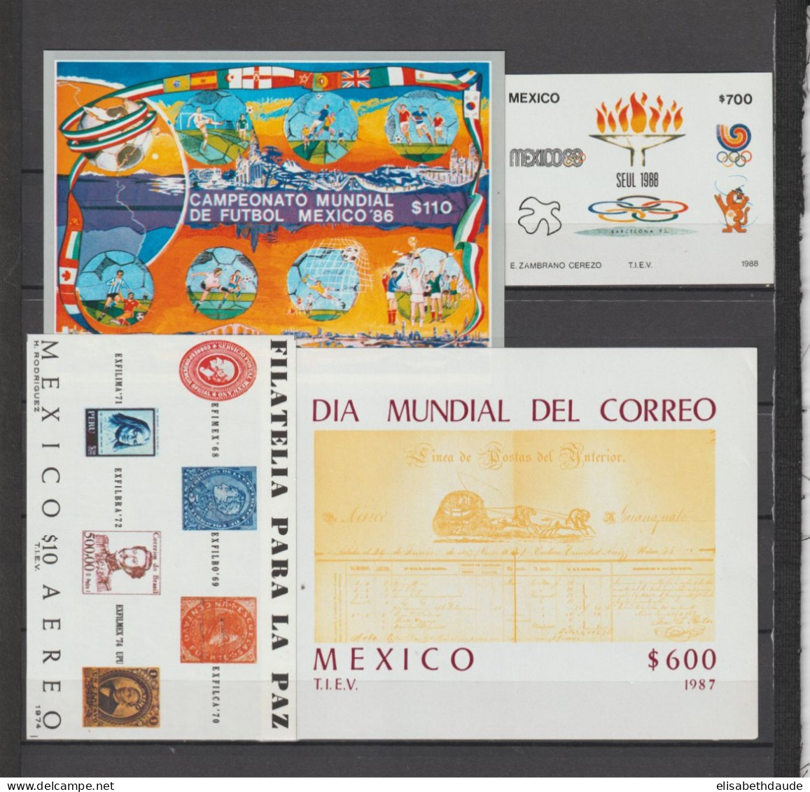 MEXICO - 1965/ - COLLECTION 3 PAGES BLOCS ** MNH - COTE YVERT > 130 EUR. - Mexique