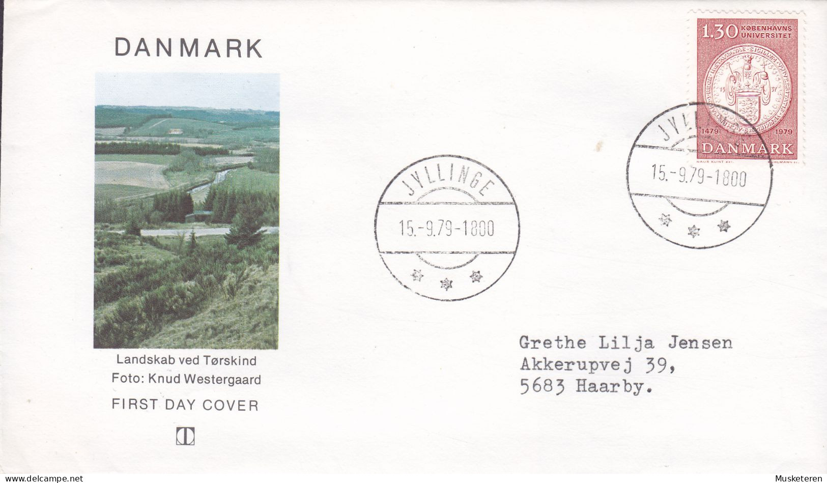 Denmark (FDC Cachet, But NOT An FDC !!) Brotype IId JYLLINGE 1979 Cover Brief Lettre Copenhagen University Stamp - Covers & Documents