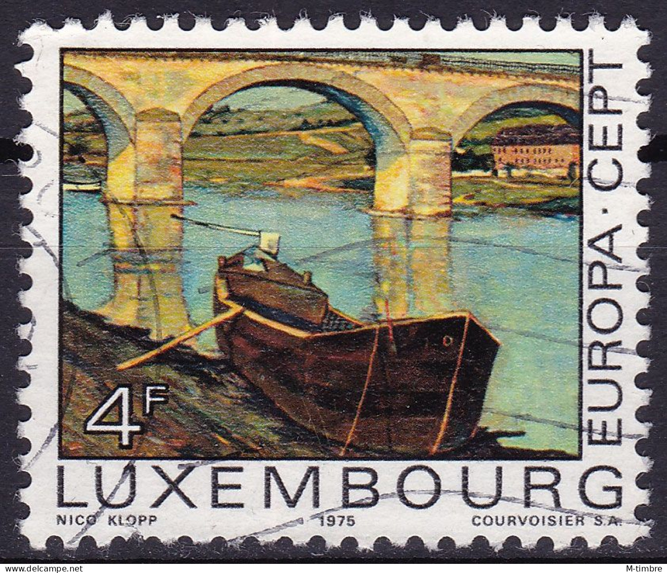 Luxembourg YT 856 Mi 904 Année 1975 (Used °) Europa - Art - Bateaux - Peinture - Pont - Oblitérés