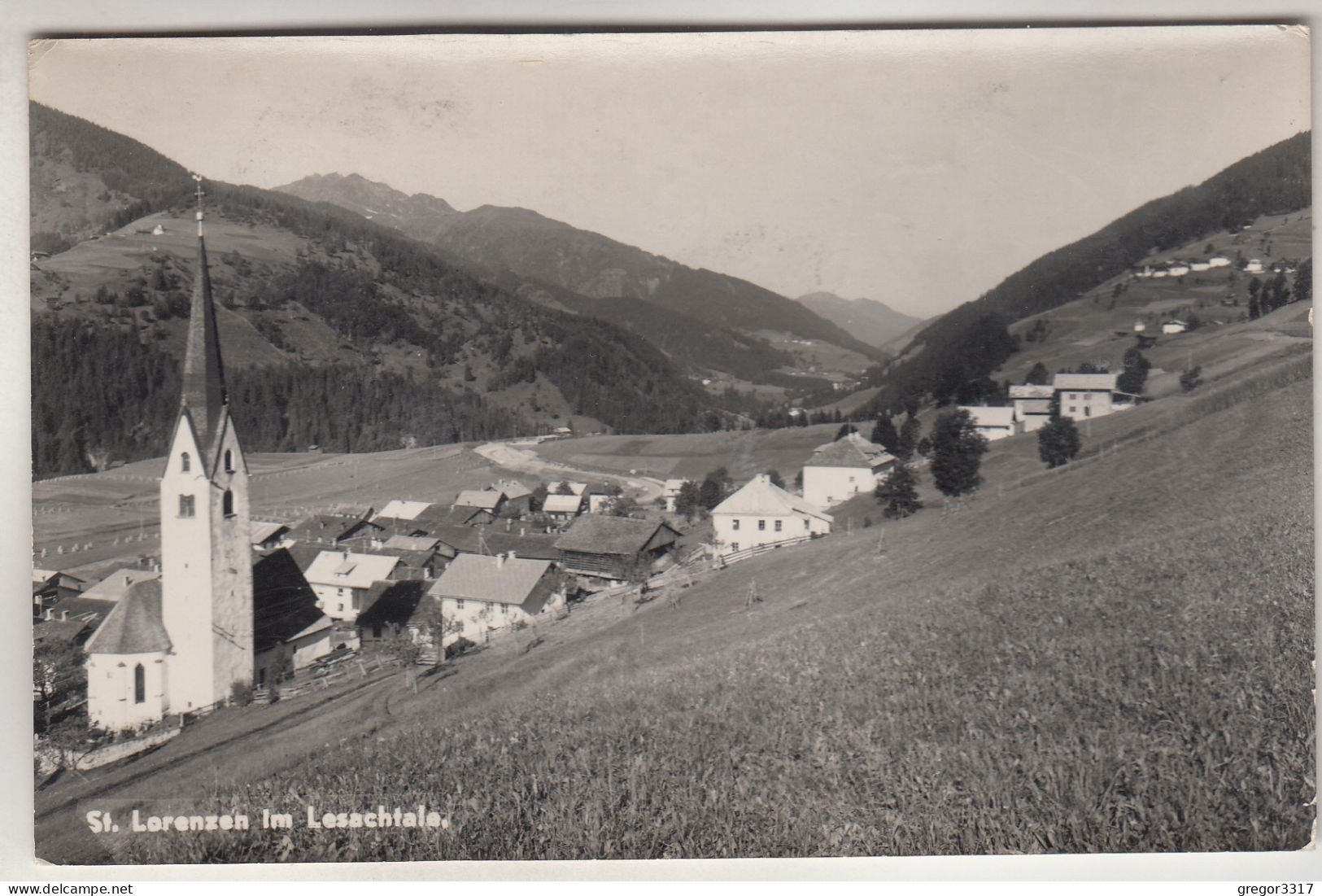 C7485) ST. LORENZEN Im LESACHTAL - Kirche U. Häuser ALT - Lesachtal