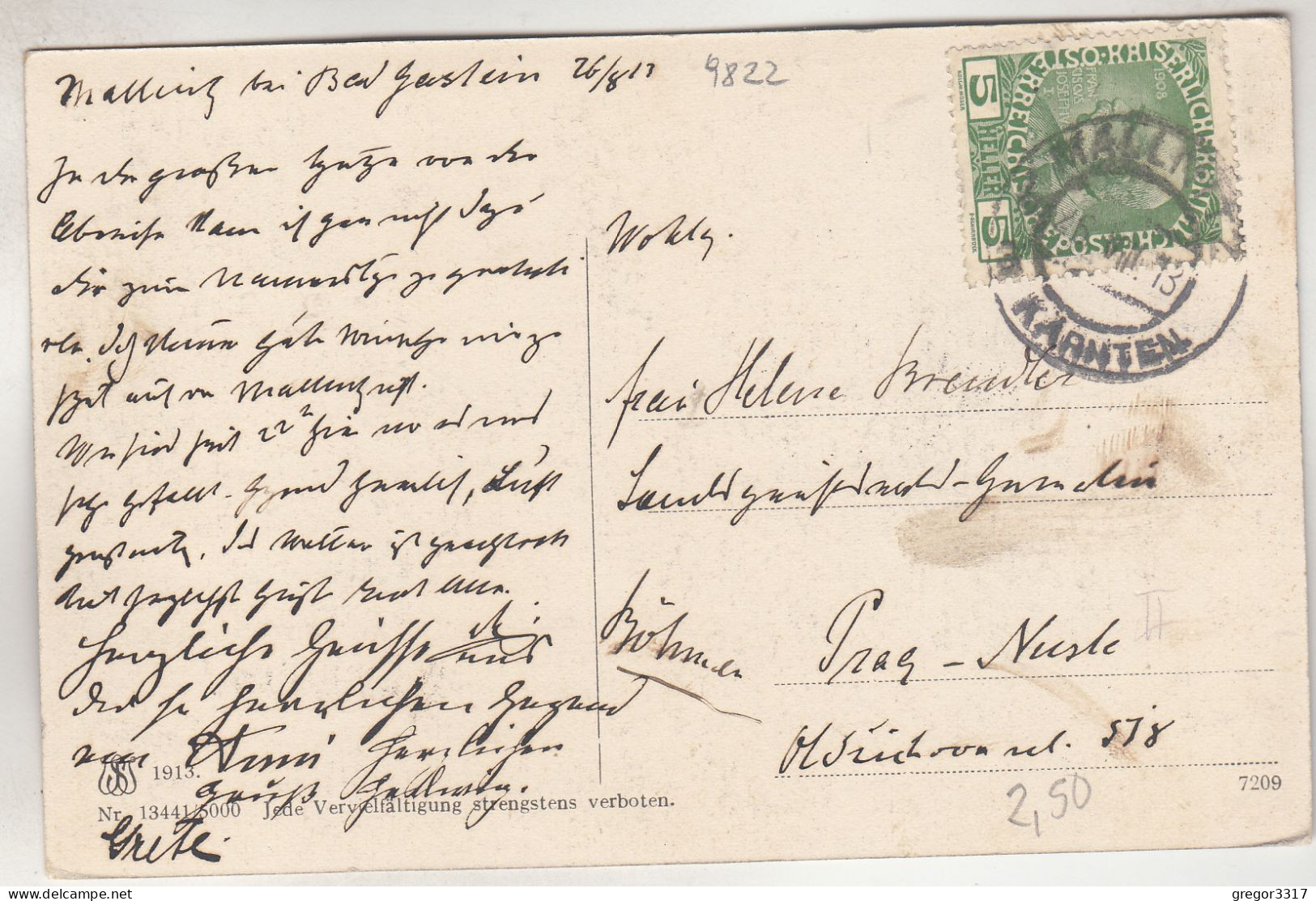 C7495) MALLNITZ - Kärnten - Tauerntal Mit Geisel U. Feldseekopf ALT ! 1913 - Mallnitz