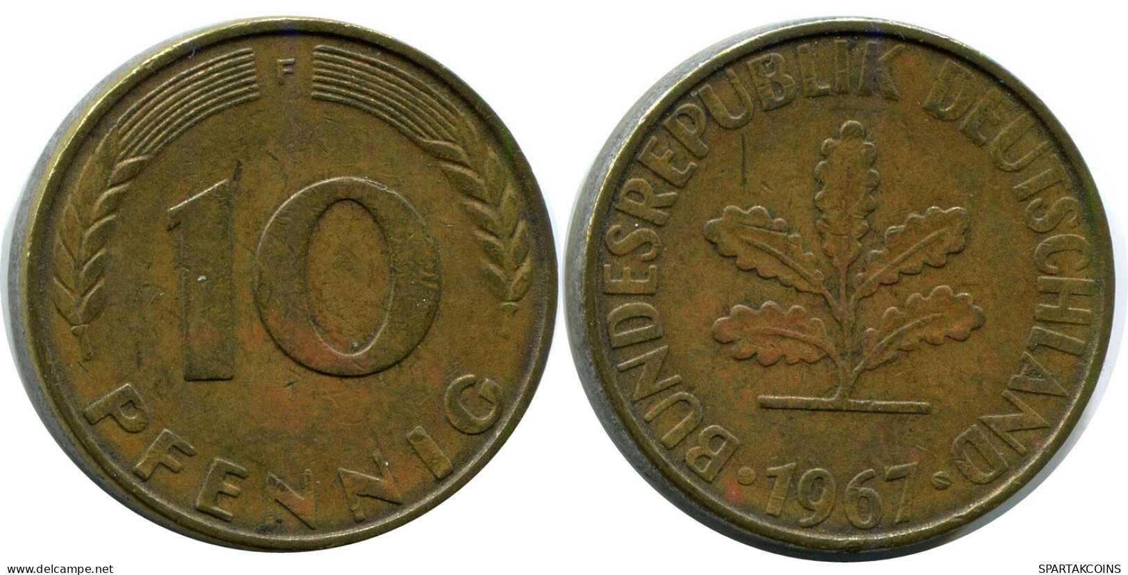 10 PFENNIG 1967 F WEST & UNIFIED GERMANY Coin #AZ460.U - 10 Pfennig