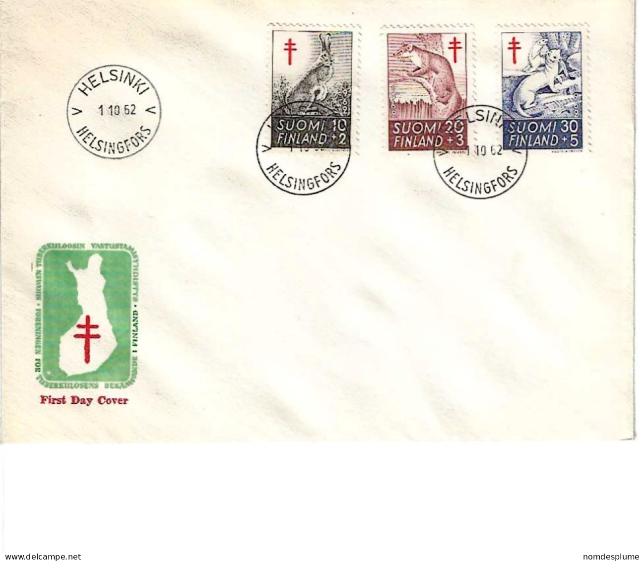 7208) Finland Cover 1962 FDC - Covers & Documents