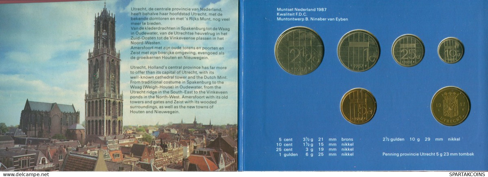 NETHERLANDS 1987 MINT SET 6 Coin + MEDAL #SET1103.7.U - Nieuwe Sets & Testkits