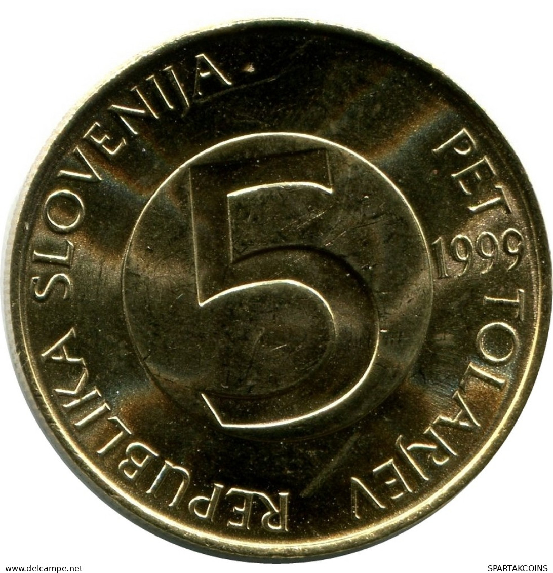 5 TOLAR 1999 SLOVENIA UNC Head Capricorn Coin #M10216.U - Slowenien