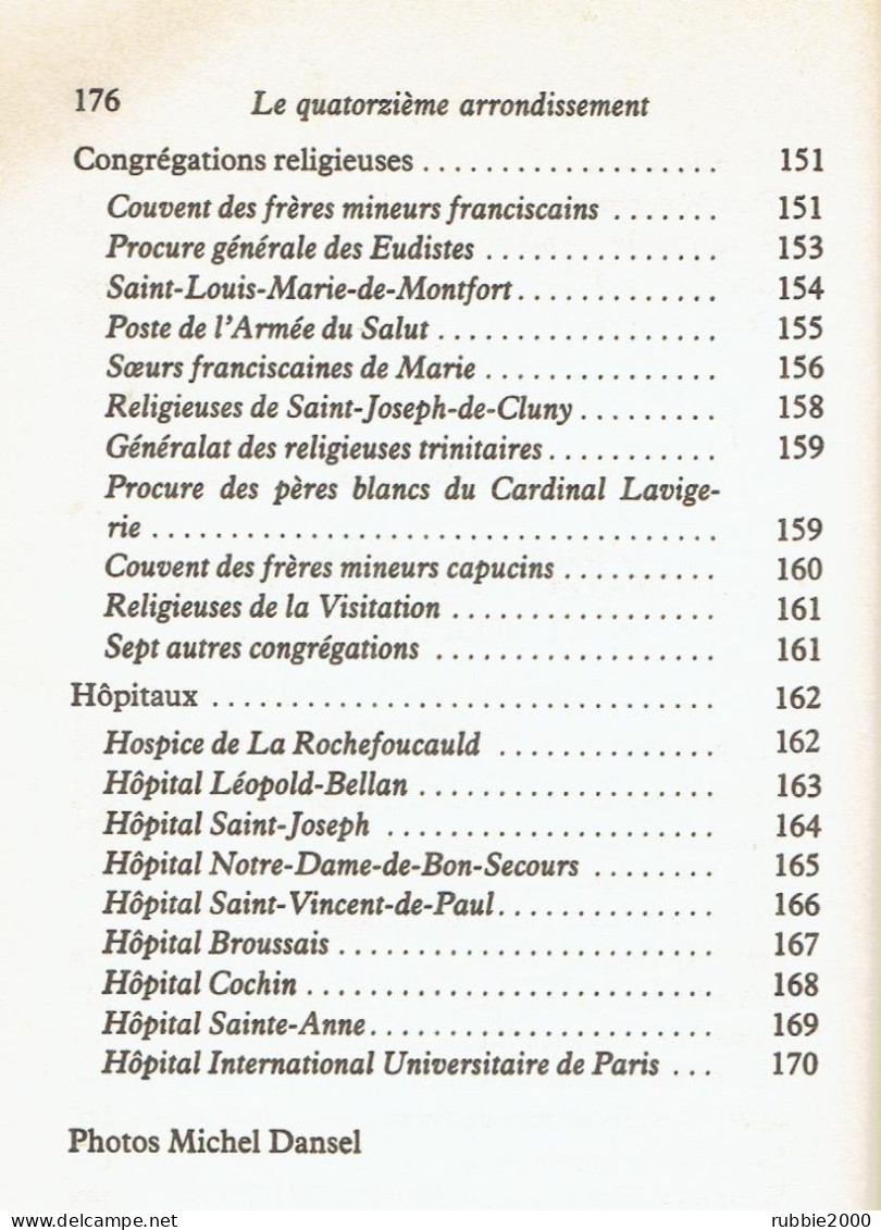 PARIS LE 14° ARRONDISSEMENT HISTORIQUE ET PITTORESQUE 1980 MICHELINE HOFFMANN DOMINIQUE DAUVOIS MICHEL DANSEL - Parigi