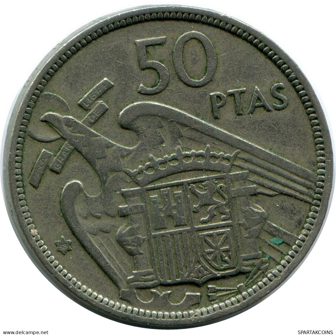 50 PESETAS 1957 SPAIN Coin #AR187.U - 50 Peseta