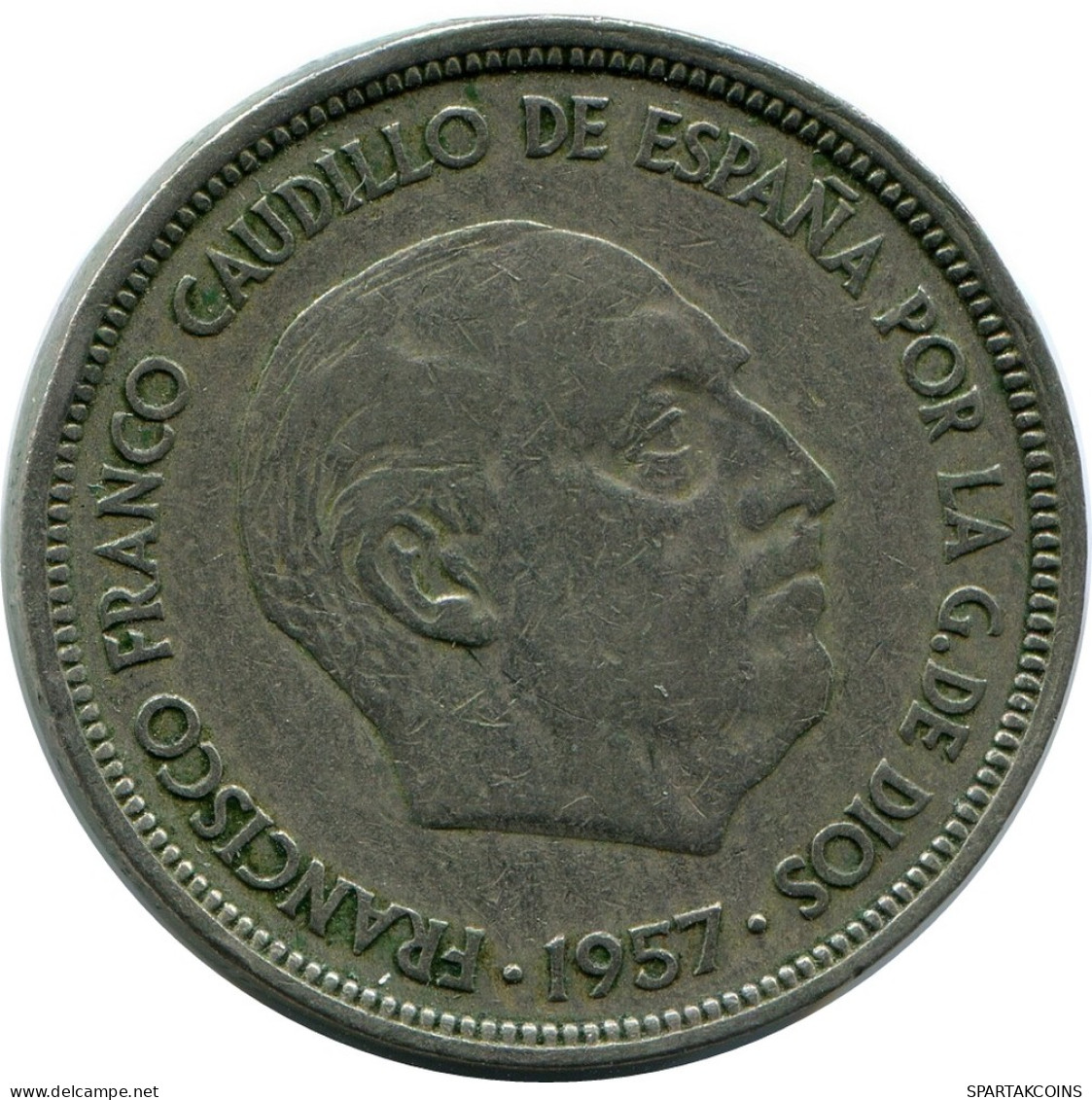 50 PESETAS 1957 SPAIN Coin #AR187.U - 50 Pesetas