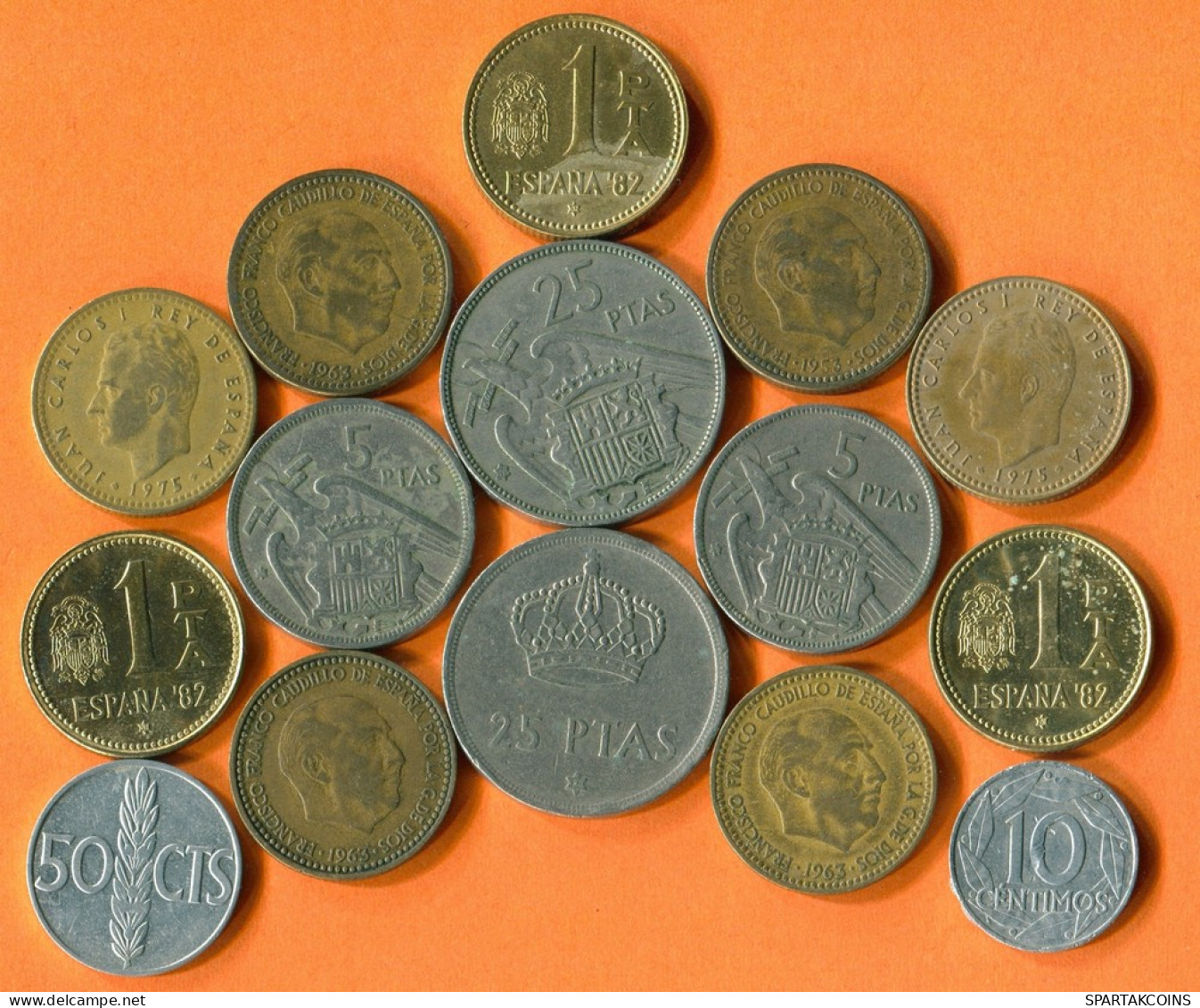 SPAIN Coin SPANISH Coin Collection Mixed Lot #L10226.1.U -  Collections