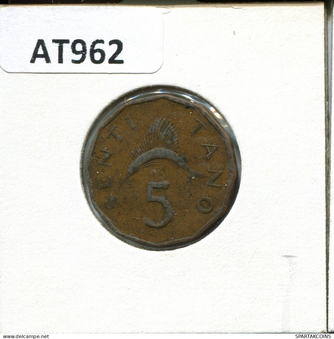 5 SENTI 1972 TANZANIA Coin #AT962.U - Tanzanie