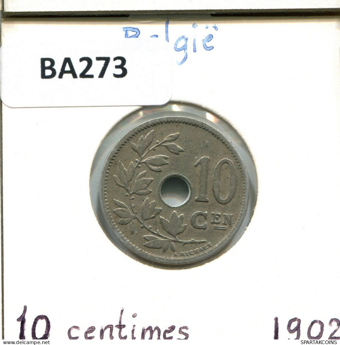 10 CENTIMES 1902 DUTCH Text BELGIEN BELGIUM Münze #BA273.D - 10 Cent