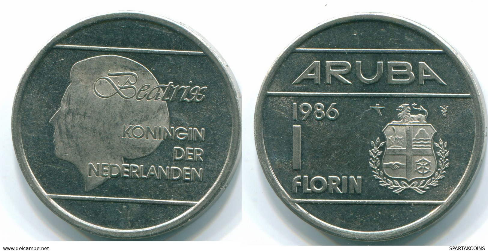 1 FLORIN 1986 ARUBA (NEERLANDÉS NETHERLANDS) Nickel Colonial Moneda #S13649.E - Aruba