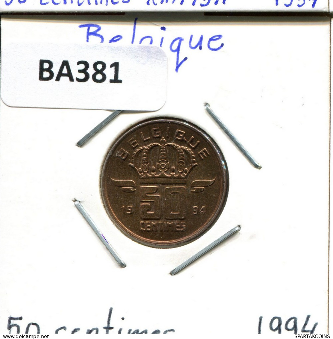 50 CENTIMES 1994 FRENCH Text BELGIUM Coin #BA381.U - 50 Cents