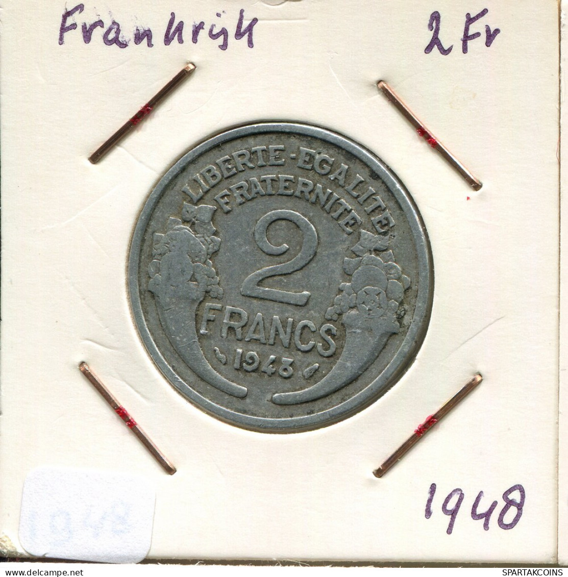 2 FRANCS 1948 FRANCE Pièce Française #AM602.F - 2 Francs