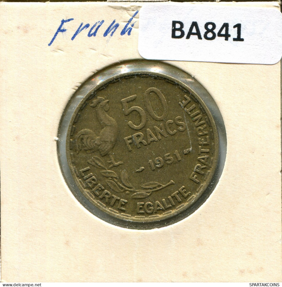 50 FRANCS 1951 FRANCIA FRANCE Moneda #BA841.E - 50 Francs