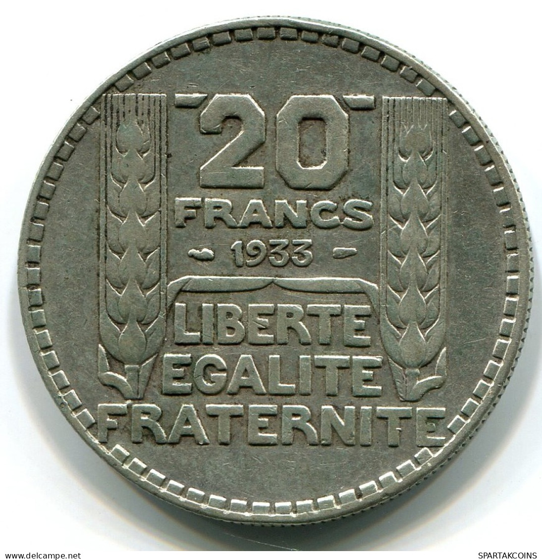 20 FRANCS 1933 FRANCIA FRANCE Moneda PLATA XF #W10507.30.E - 20 Francs